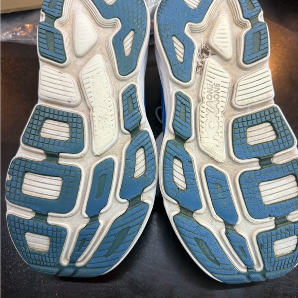 Hoka One One Bondi 6 Blue White Running Shoes Sneakers Women's Size 7.5 D Wide - Picture 3 of 5